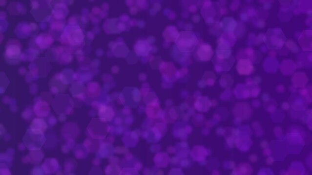 Motion graphics. Eggplant colored astract background with spots in bokeh