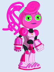 pink cyborg girl 