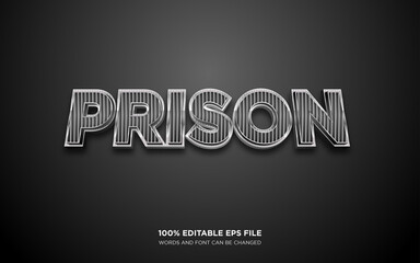 Prison 3D editable text style effect