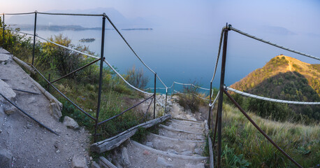 Panoramic view of Lake Garda from Manerba, Italy