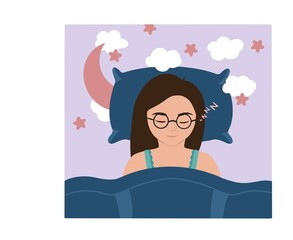 illustration of a girl who sleeps