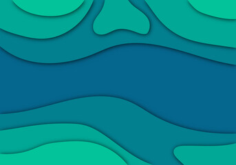 Stylish Modern 3D Paper Cut Art Template with Abstract Curve Shapes Background for Flyer, Banner, Presentation and Poster