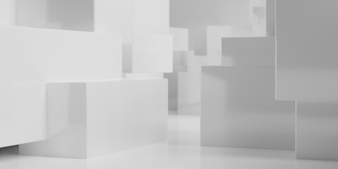 3D Illustration. Abstract Wave Background. Minimal White Geometric Wallpaper. 3d Rendering of Modern Geometric Wallpaper.