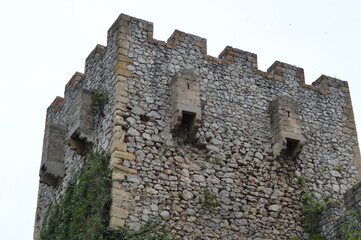 Fototapeta na wymiar Stone tower of a medieval castle, Manasija in Serbia from the 15th century