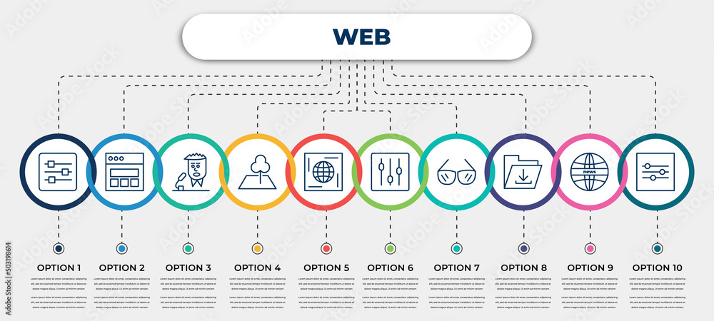 Poster vector infographic template with icons and 10 options or steps. infographic for web concept. include