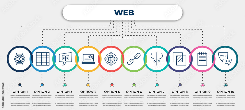 Poster vector infographic template with icons and 10 options or steps. infographic for web concept. include
