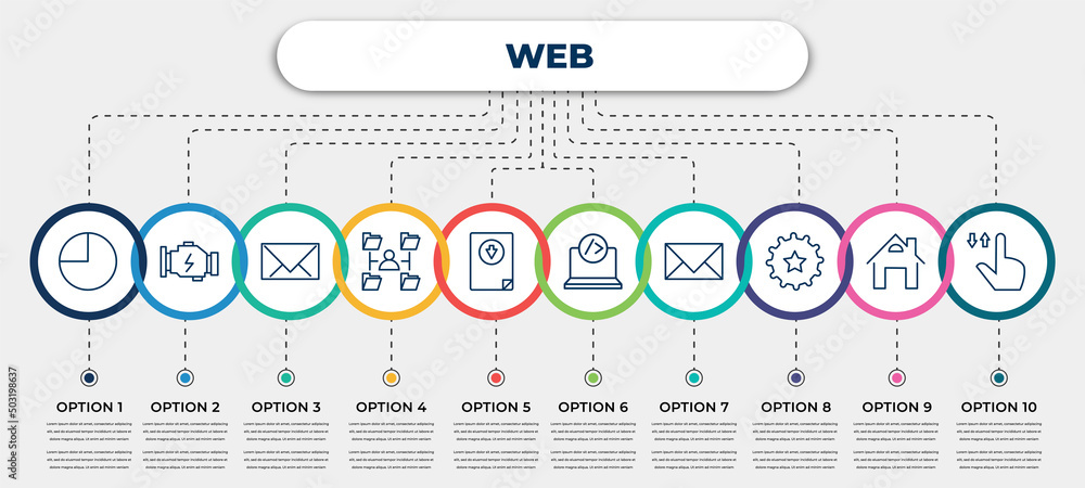 Poster vector infographic template with icons and 10 options or steps. infographic for web concept. include