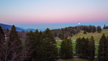 sunset in the mountains