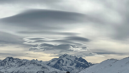 snow covered mountains