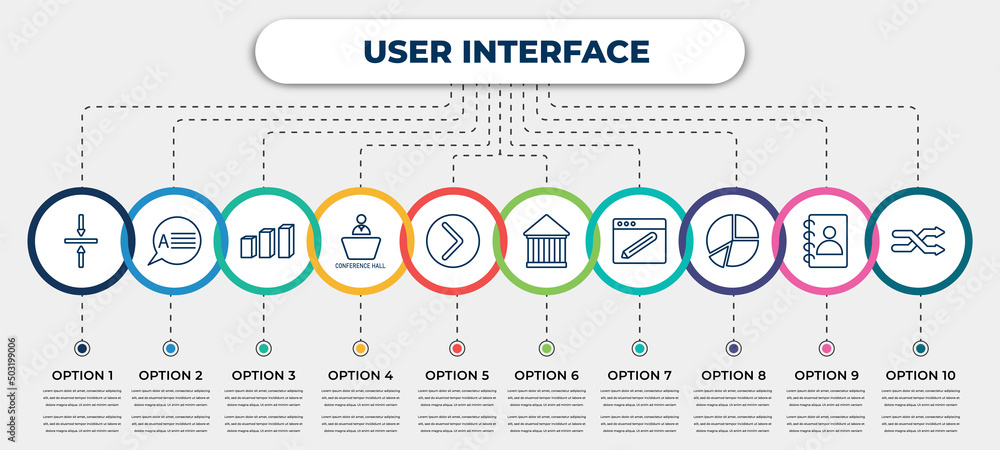 Poster vector infographic template with icons and 10 options or steps. infographic for user interface conce