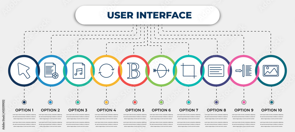 Poster vector infographic template with icons and 10 options or steps. infographic for user interface conce