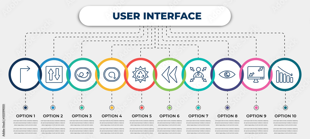 Poster vector infographic template with icons and 10 options or steps. infographic for user interface conce