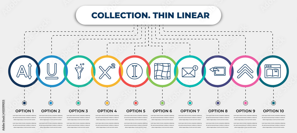 Poster vector infographic template with icons and 10 options or steps. infographic for collection. thin lin