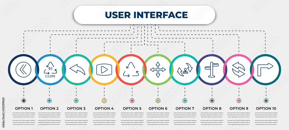 Poster vector infographic template with icons and 10 options or steps. infographic for user interface conce