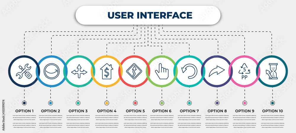 Poster vector infographic template with icons and 10 options or steps. infographic for user interface conce
