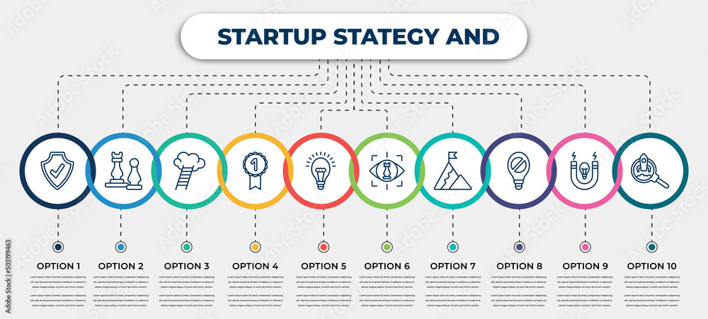 Poster vector infographic template with icons and 10 options or steps. infographic for startup stategy and 