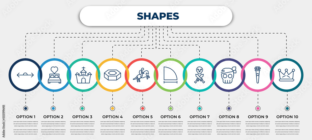 Poster vector infographic template with icons and 10 options or steps. infographic for shapes concept. incl