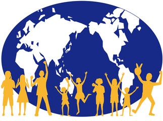 世界平和を願う人々のイラスト素材です。