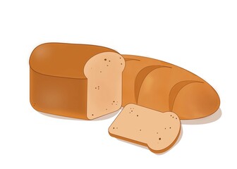 Illustration of a bread for a bakery. Vector. Editable