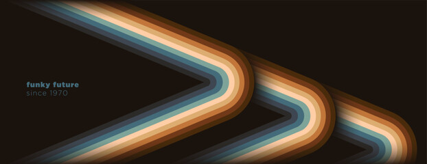 Abstract background in retro futuristic 70's style with colorful lines. Vector illustration. © Radoman Durkovic