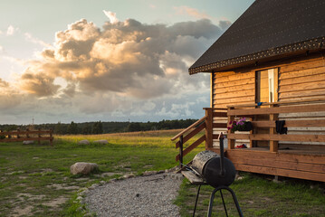 sunset and dramatic clouds at the holiday cottage
