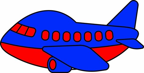 Airplane Transportation Vector Clip Art Graphic
