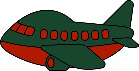 Airplane Transportation Vector Clip Art Graphic