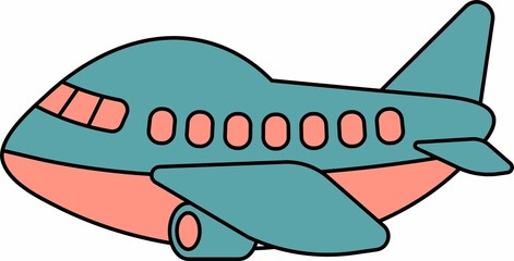 Airplane Transportation Vector Clip Art Graphic