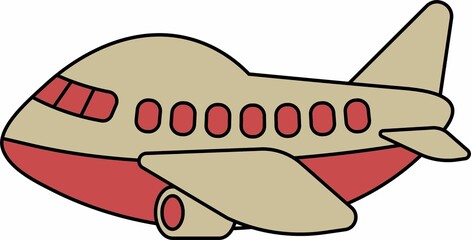 Airplane Transportation Vector Clip Art Graphic