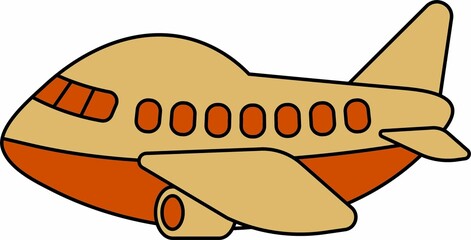Airplane Transportation Vector Clip Art Graphic
