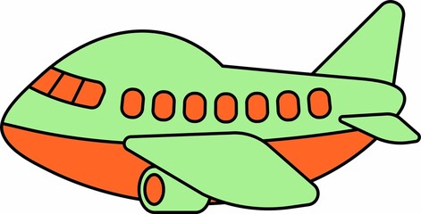 Airplane Transportation Vector Clip Art Graphic