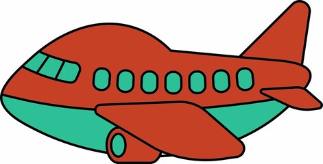 Airplane Transportation Vector Clip Art Graphic