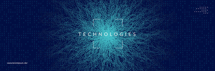 Quantum innovation computer. Digital technology.