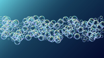 Soap foam. Detergent bath bubble and suds for bathtub. Shampoo.