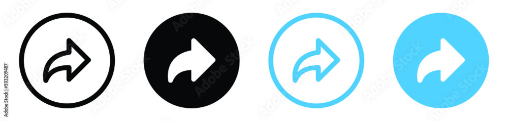 Aufkleber share arrow icon reply send forward icons button - send message icon