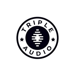 Fototapeta na wymiar Audio microphone company logo design