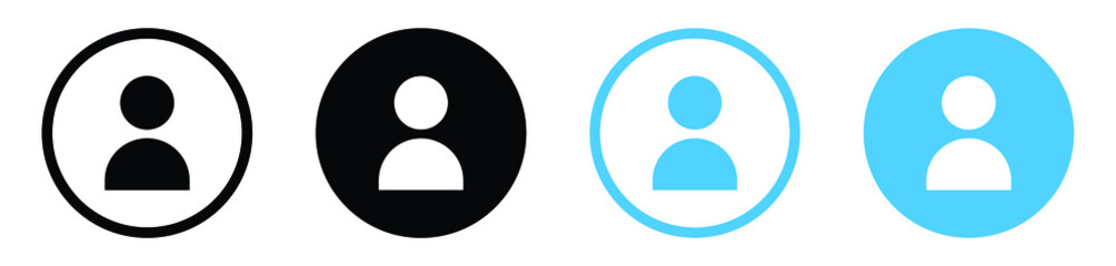 Fototapeta na wymiar profile user icon, login account sign, male person profile avatar symbol in circle