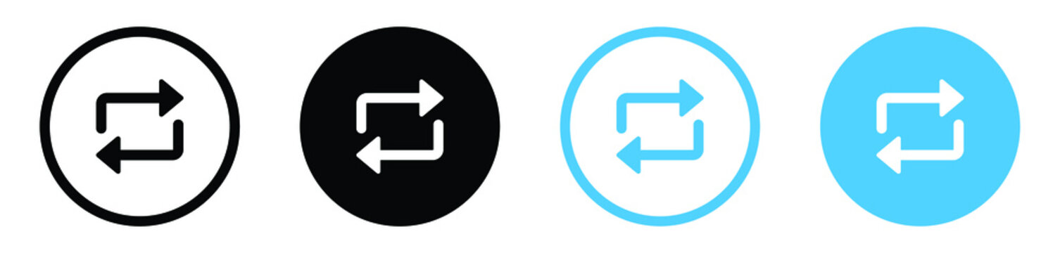 Refresh icon, sync repeat and reload arrow icon symbol convert button sign