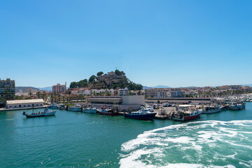 Naklejka na ściany i meble boats in the Port of Denia. Alicante. Valencian Community. Spain. Europe. July 1, 2021 