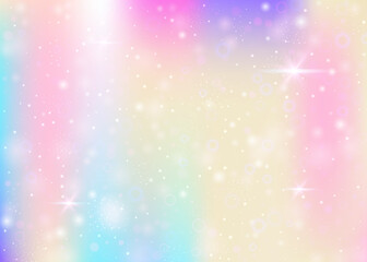 Unicorn background with rainbow mesh.