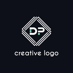 creative letter dp for logo company design - obrazy, fototapety, plakaty