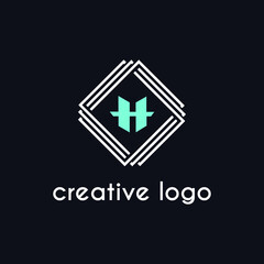 Naklejka na ściany i meble creative letter h for logo company design