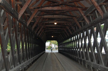 inside covered bridge