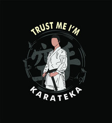 karate illustration vector for logo and t shirt
