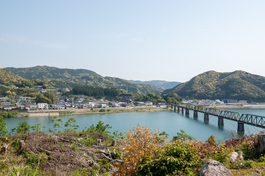 新宮城から見た熊野川