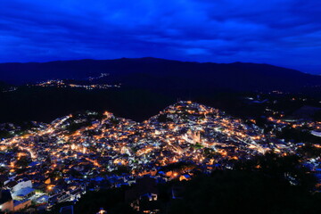 Night view in Taxco city, Mexico