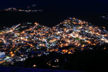 Night view in Taxco city, Mexico