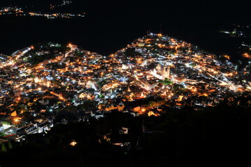 Night view in Taxco city, Mexico