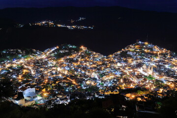 Night view in Taxco city, Mexico