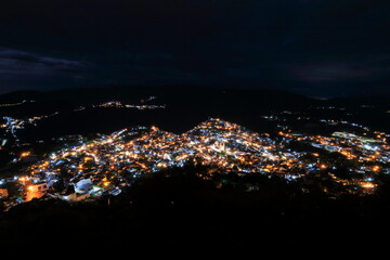 Night view in Taxco city, Mexico